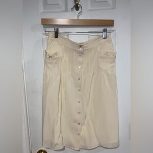 Cream Button-Down Skirt